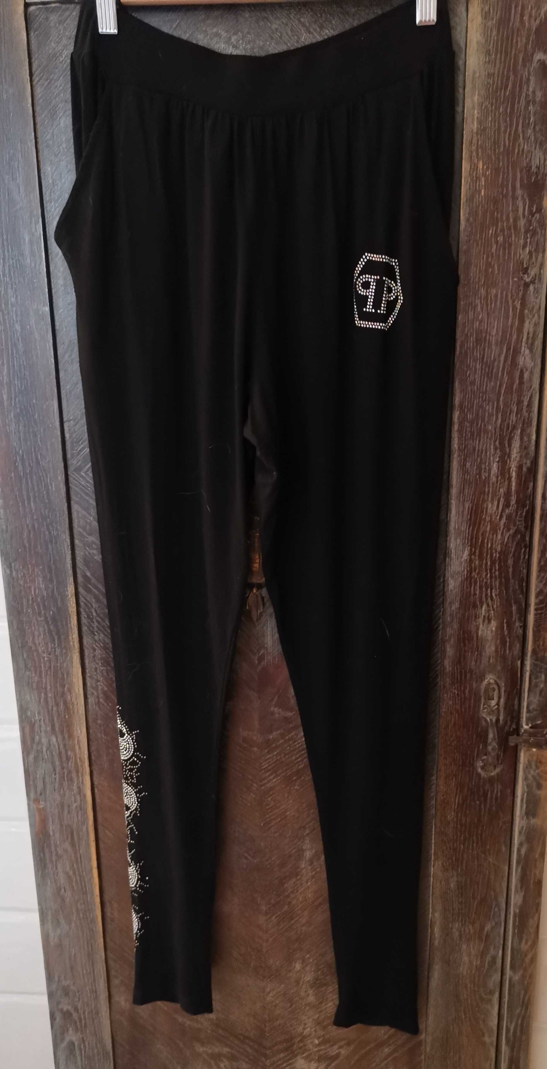 Philipp Plein czarne legginsy spodnie dres r.S r.M kultowe czaszki