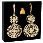 Eleganckie Złote Kolczyki Wiszące Ze Stali Chirurgicznej Greek 18k Pre