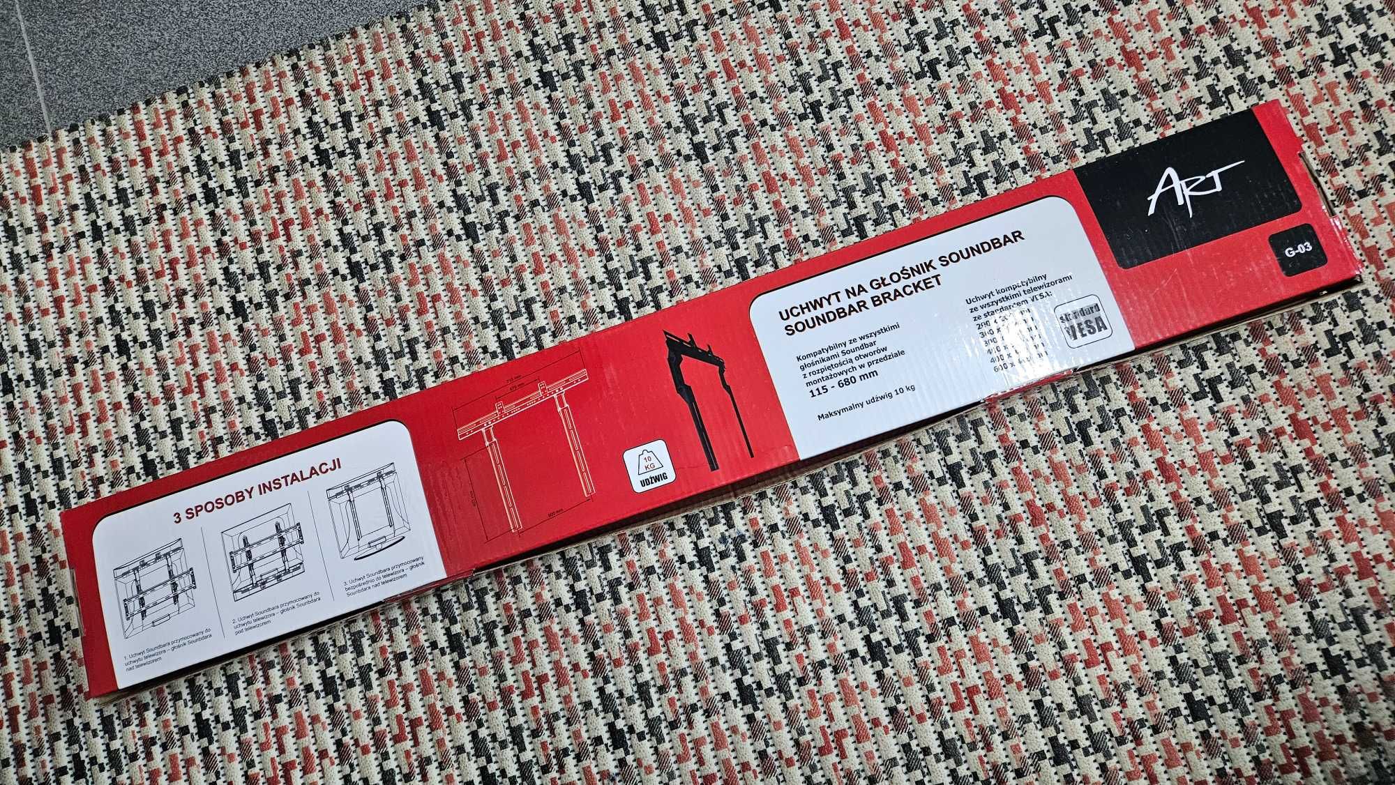 Uniwersalny Uchwyt Mocowanie na głośnik typu soundbar ART G-03 do TV