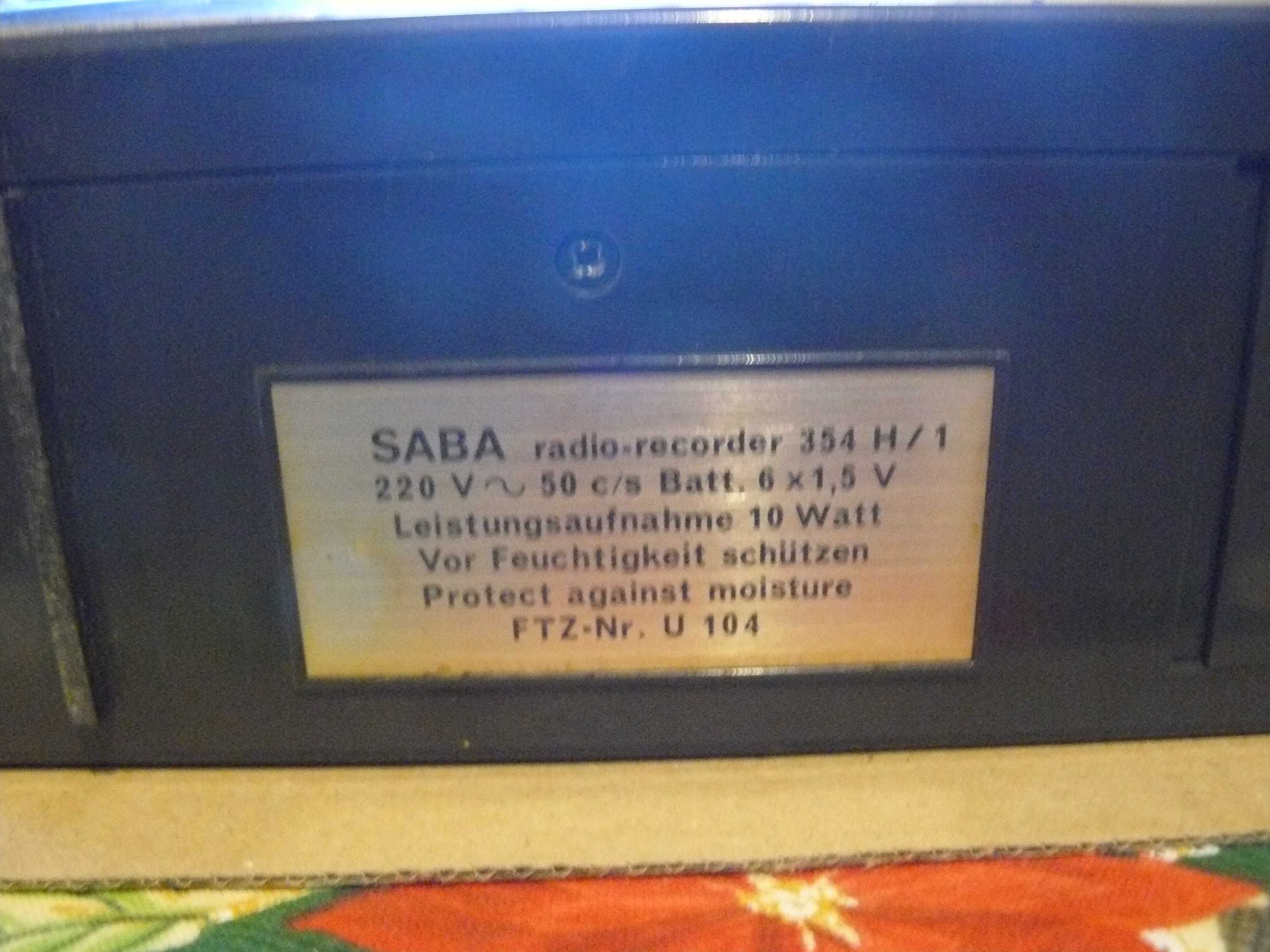 Starszy radiomagnetofon Saba RCR 354