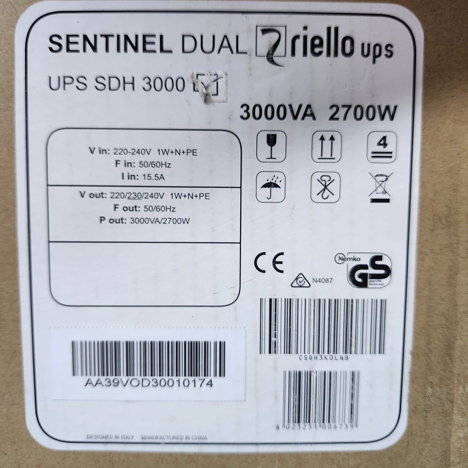 Джерело живлення UPS SENTINEL DUAL SDH 3000