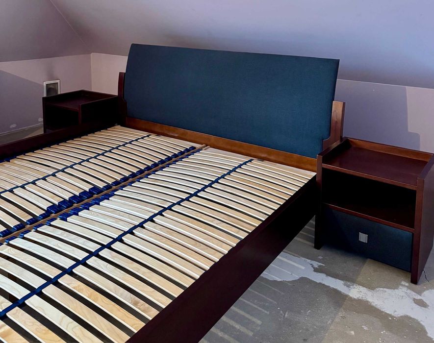 meble do sypialni, łóżko, komoda, 2 półki nocne