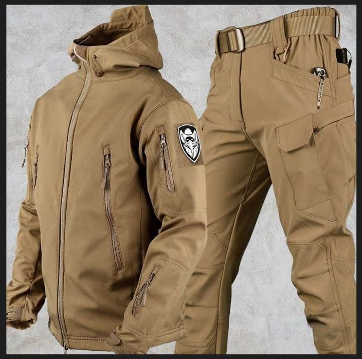 УТЕПЛЕНИЙ ФЛІСОМ тактичний штурмовий костюм SoftShell Софтшел 10 кишен