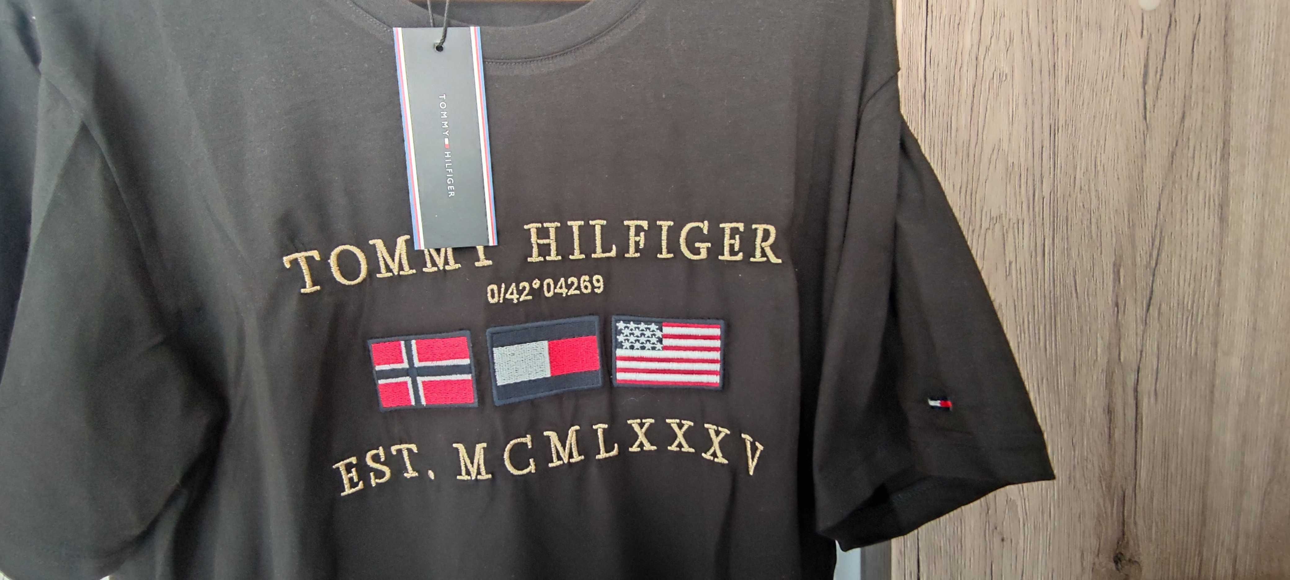 Nowa koszulka t-shirt męska Tommy Hilfiger XL czarna