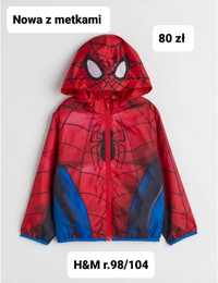 Kurtka wiatrówka chłopięca Spider-Man h&m 98/104 nowa z metkami