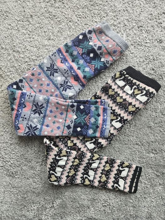 C&A legginsy dzianinowe r. 128 cieplutkie