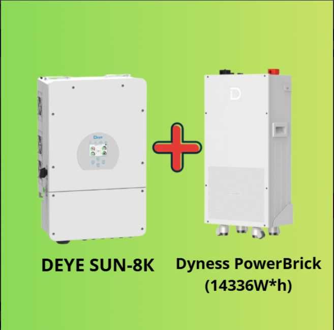 Комплект резервного живлення Deye 8 кВт +Акумулятор Dyness 15 кВт