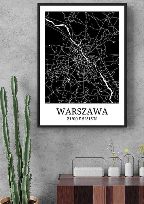 Plakat mapa - Warszawa nr 4 - 50x70cm