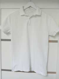 ZARA - biała koszulka polo + błękitna koszula