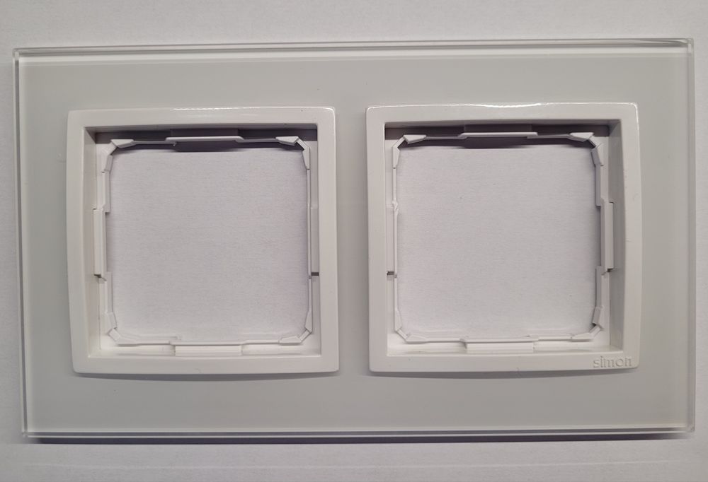 Simon 54 Nature Ramka podwójna szkło BIAŁA PERŁA DRN2/70