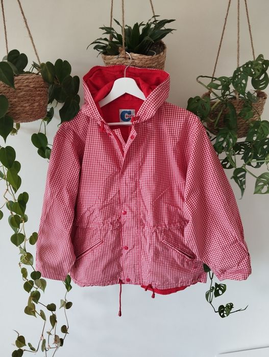 Kurtka w czerwoną kartkę C Dept R. 158 cm.