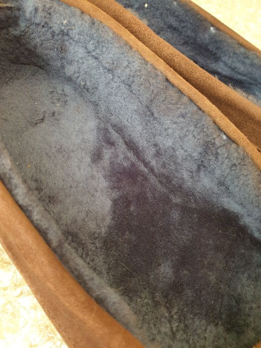 мокасины тапочки жіночи  натуральні хутро та замш р.38,5 25,3 см