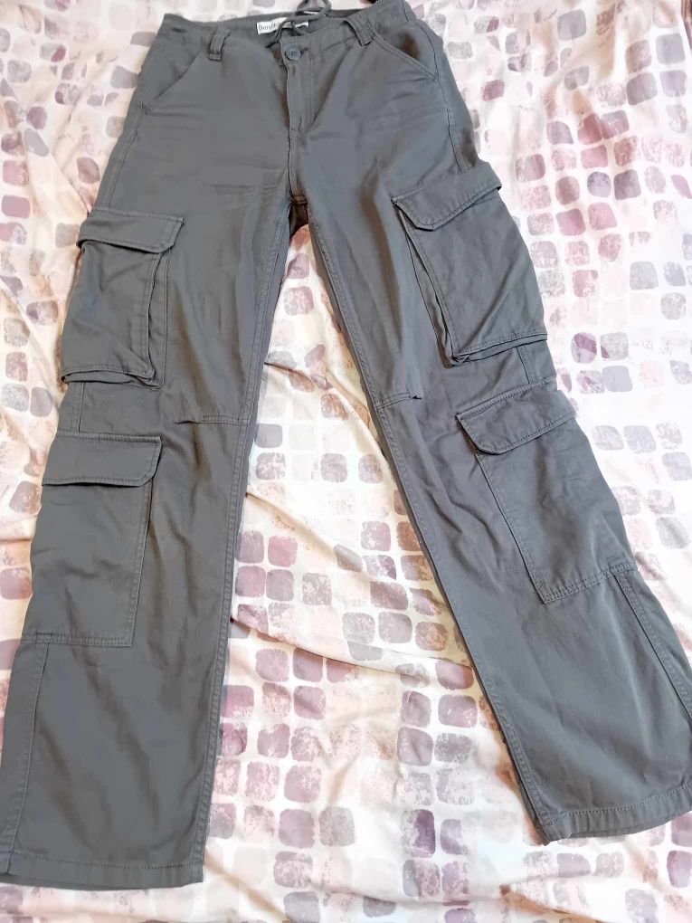 Spodnie cargo Bershka 34 xs