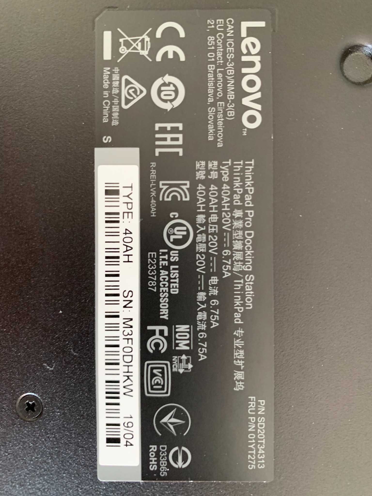 Stacja dokująca Lenovo 40AH 40AH0135EU