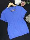 F62 bawełniana koszulka damska Tommy Hilfiger T shirt V serek  L 40