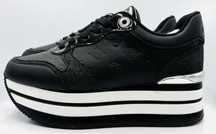‼️Nowe oryginalne sneakersy GUESS Hinders3 czarne 37 AZ 063 ekoskóra
