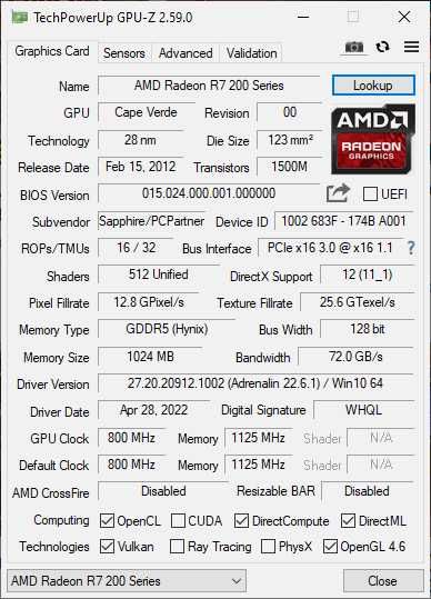 Radeon R7 250 1 GB ddr5 niski profil