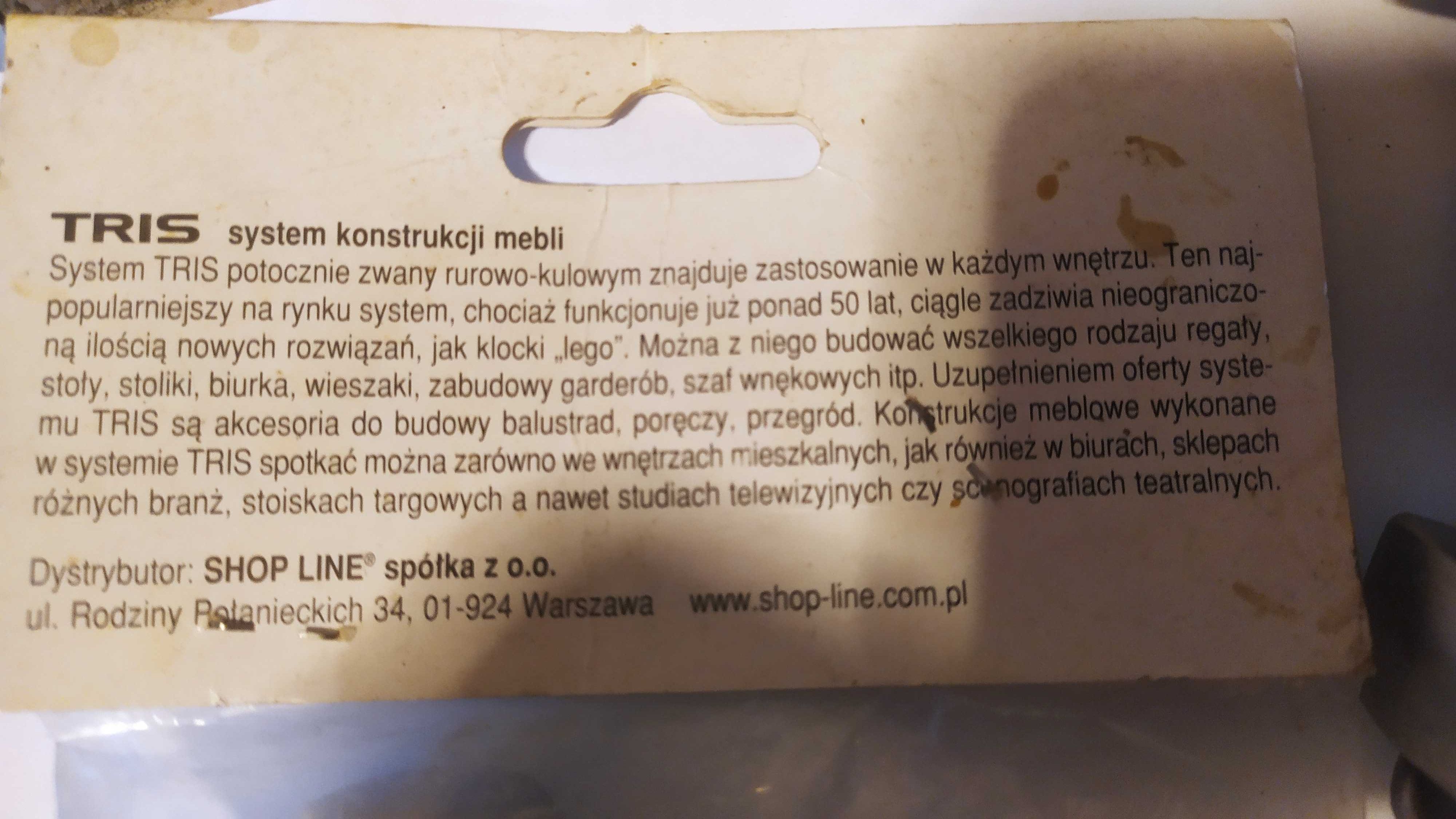 Tris system montażu mebli rurowo- kulowe w zestawie 6 sztuk