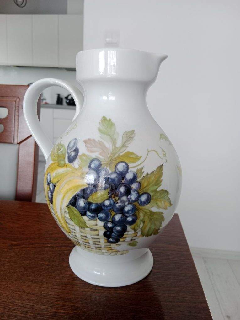 Duży dzban na soki wode dzbanek antyk porcelana Kaiser winogrona