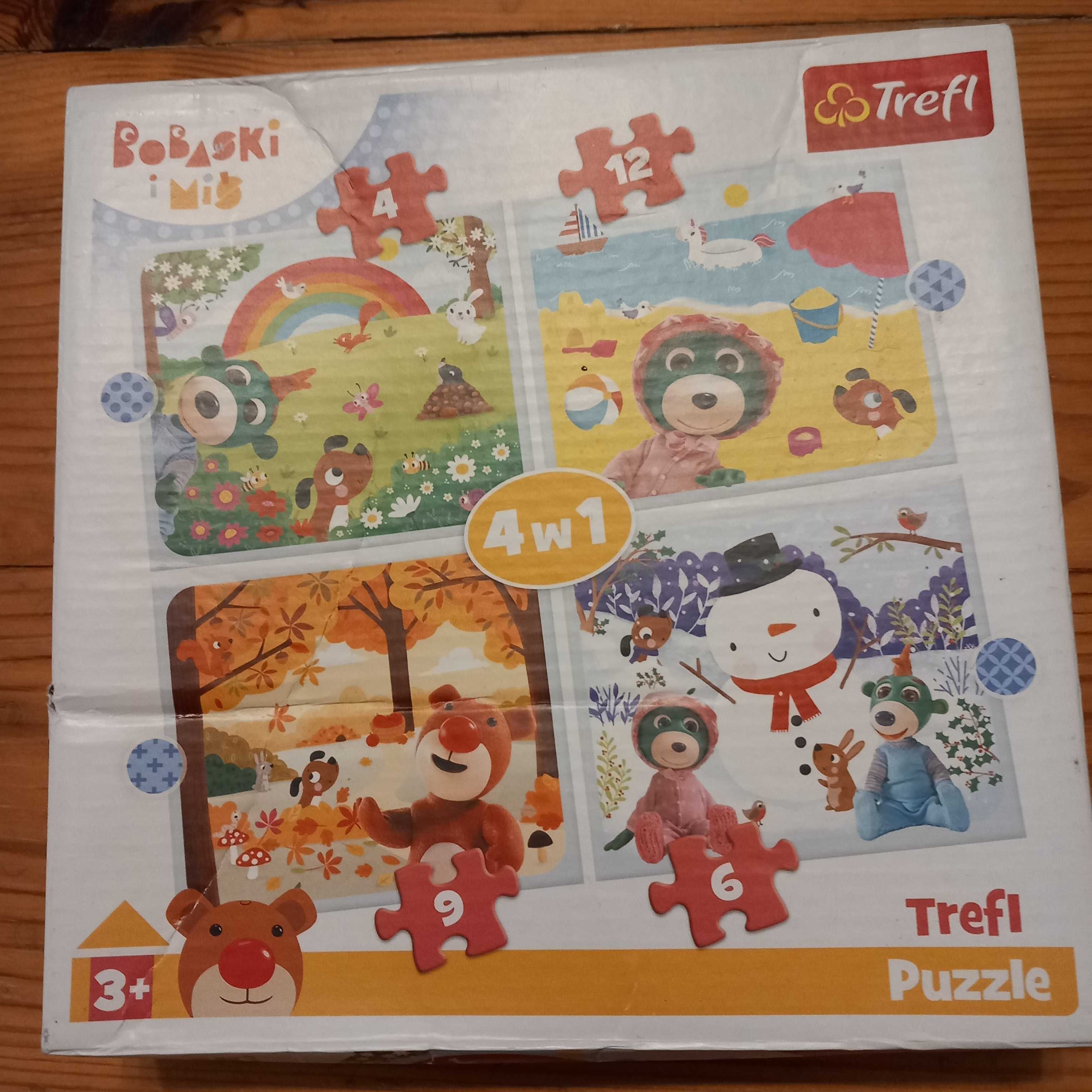 Puzzle Trefliki Trefl 3+ 4 obrazki 4 6 9 12 części