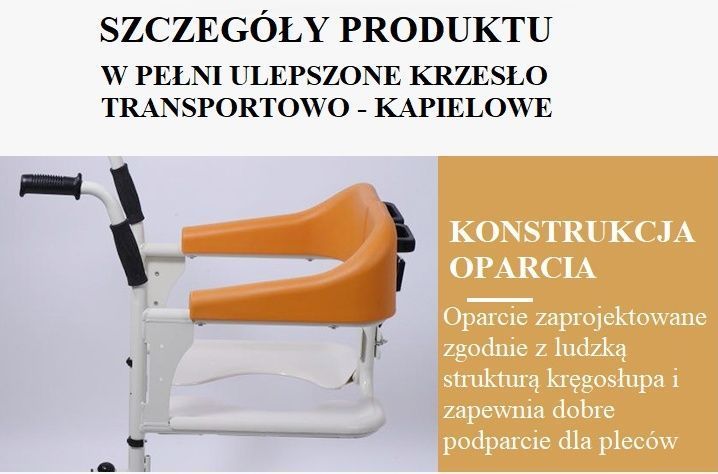 Krzesełko Toaletowo-Kąpielowe 5 Funkcyjne do transportu NOWOŚĆ