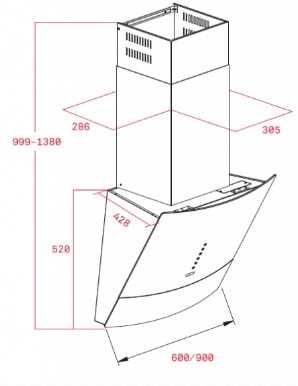 Вытяжка наклонная Teka DVU 590 черное стекло 90 см