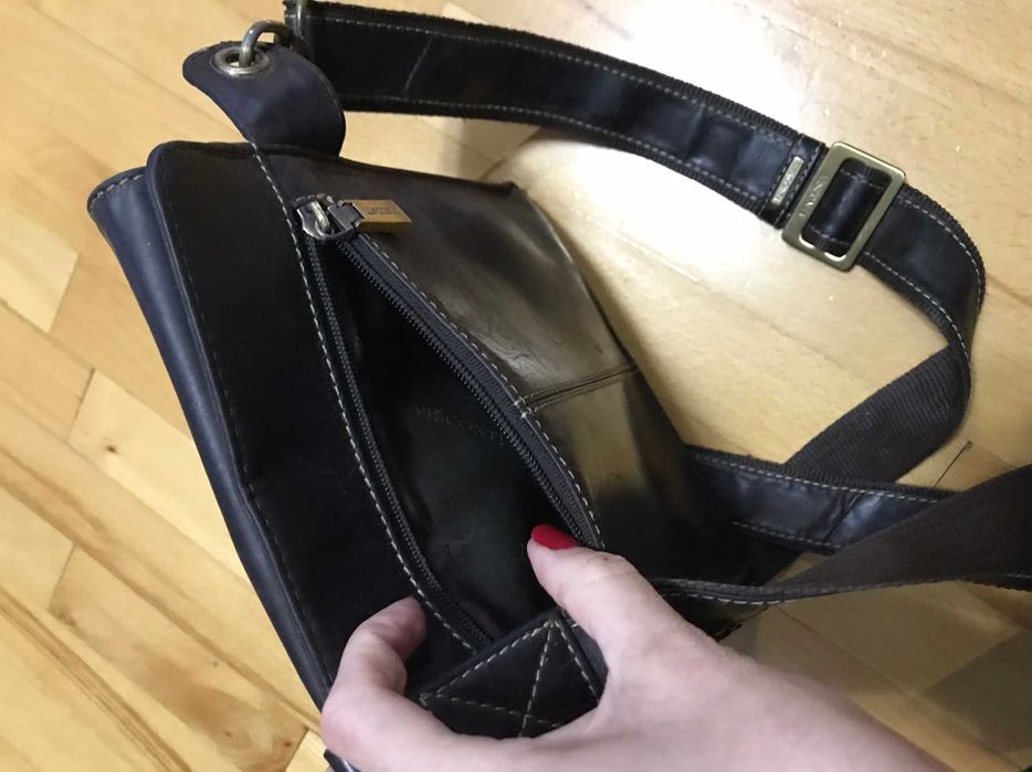 Кросс-боди .Мужская сумка из натуральной кожи Visconti, Oil Brown,