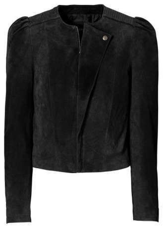 Кожаная куртка кожа-велюр цв.черный, синий  от BODYFLIRT Германия