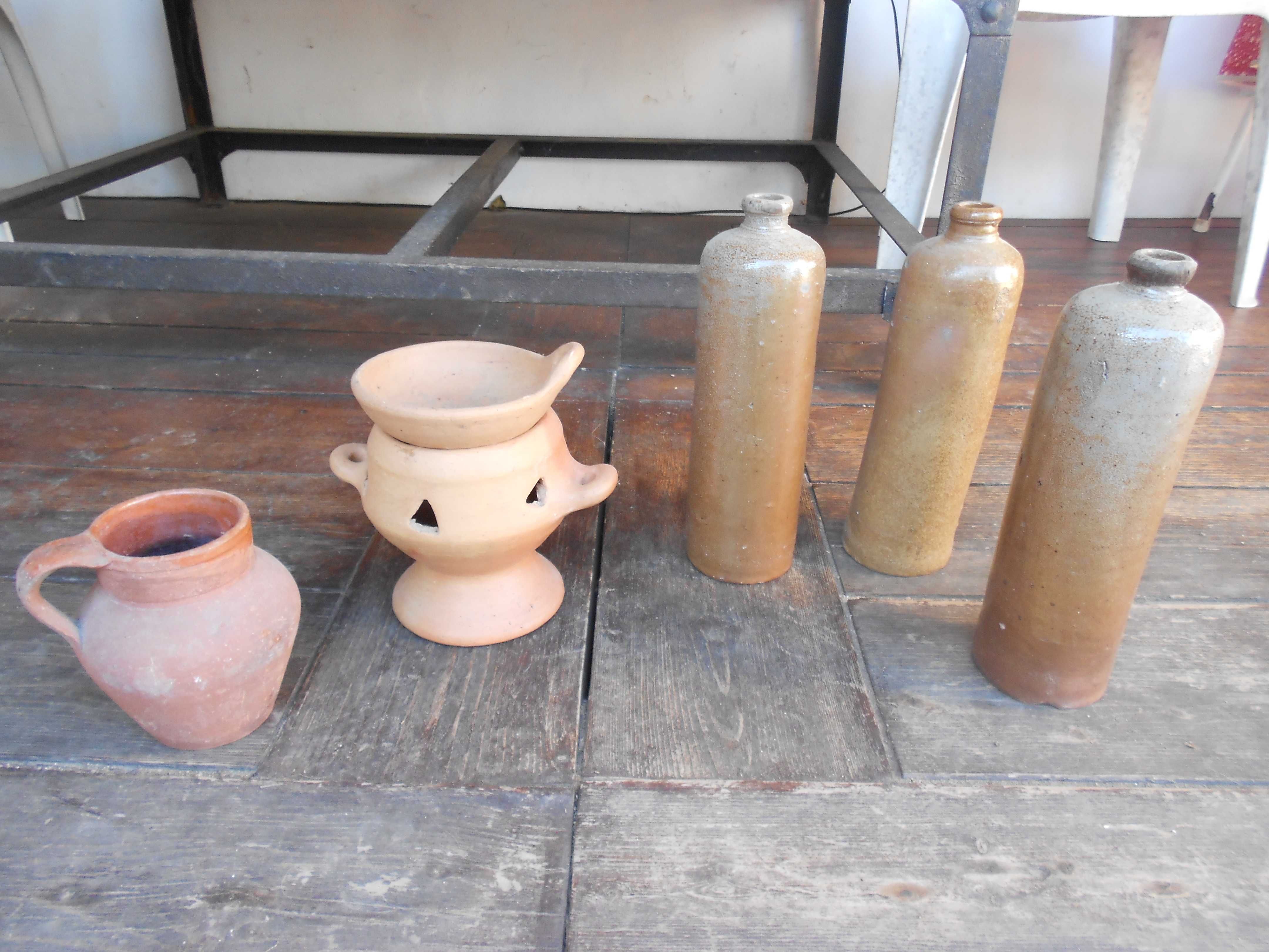 Pote botijas garrafas fogareiro incensario barro terracota antigo