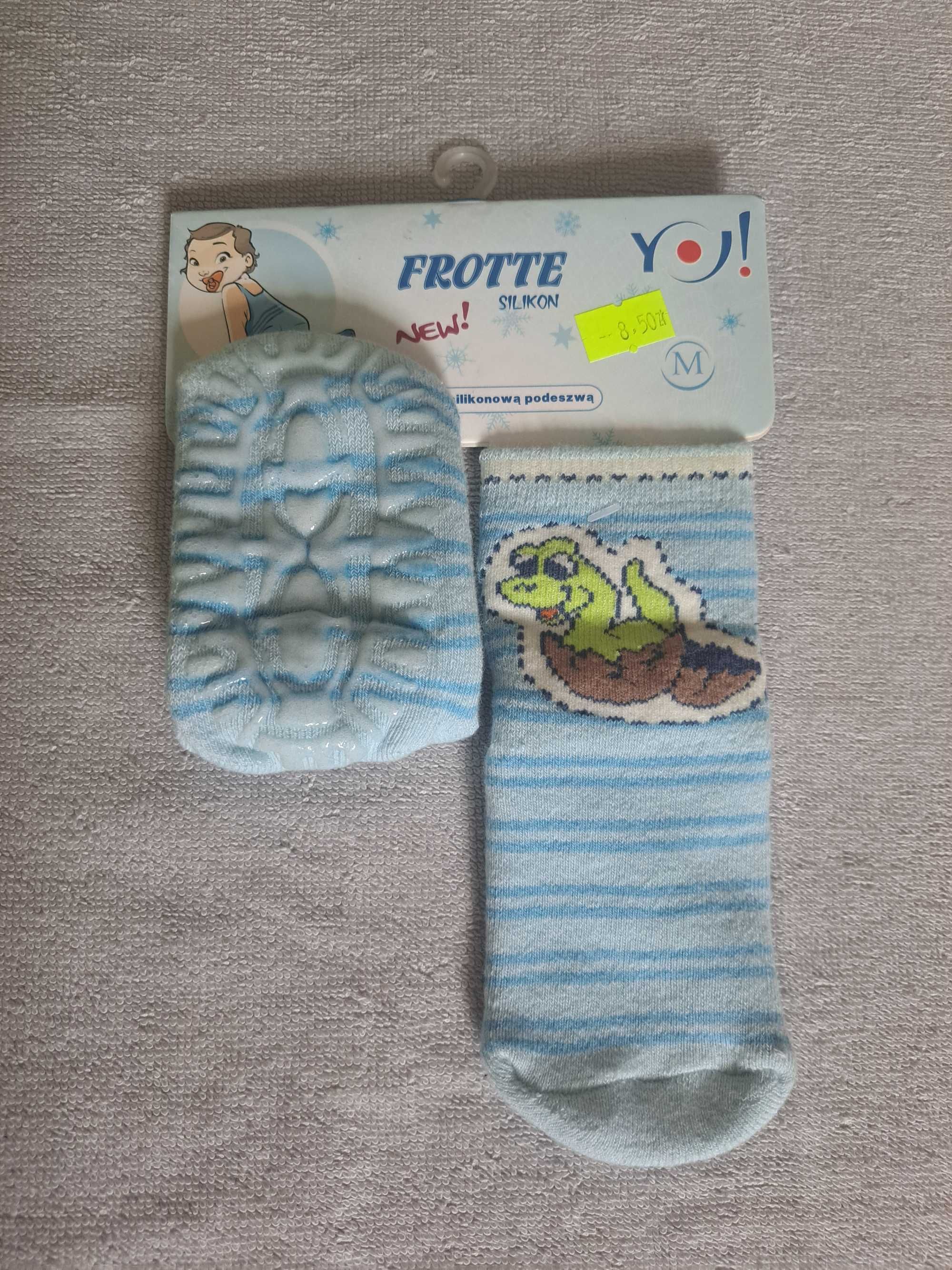 Skarpetki frotte z silikonowa podeszwa, NOWY