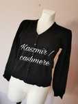 Sweter czarny Hennes H&M dekolt v serek kaszmir kaszmirowy M 38