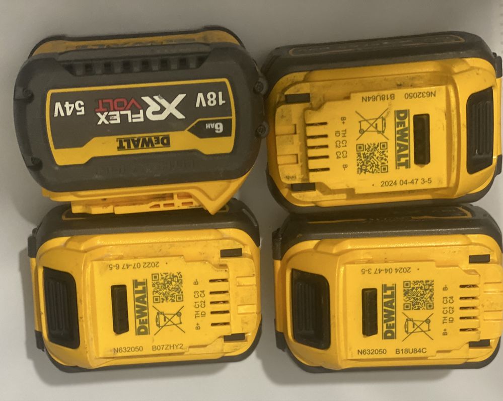 Akumulatory/ Baterię Dewalt Flexvolt-6ah-4szt