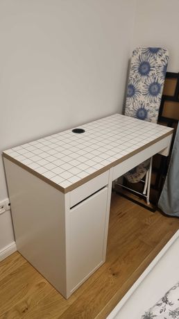 Biurko MICKE IKEA 105x50 biały/antracyt