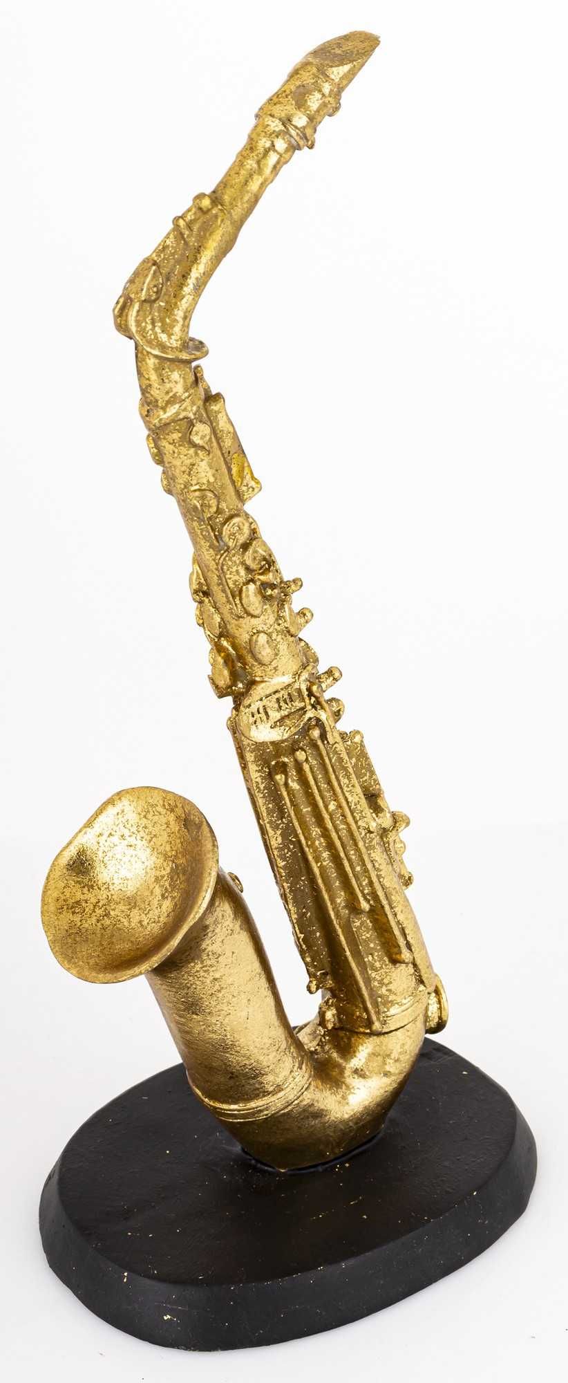 Stylowa figurka złoty saksofon dekoracja statuetka na prezent 179586