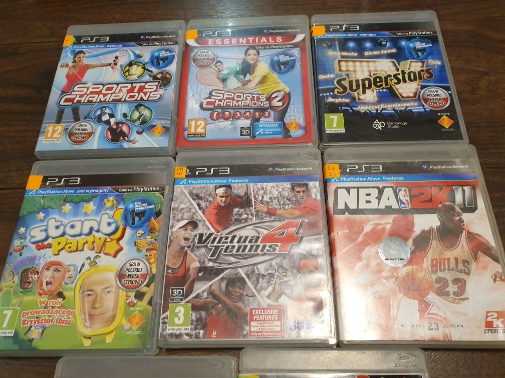 8 gier ps3 Playstation 3 move ruchowe sportowe zestaw dla dzieci