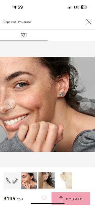 Сережки pandora оригінал