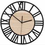NOWY zegar loft metal drewno 35 cm