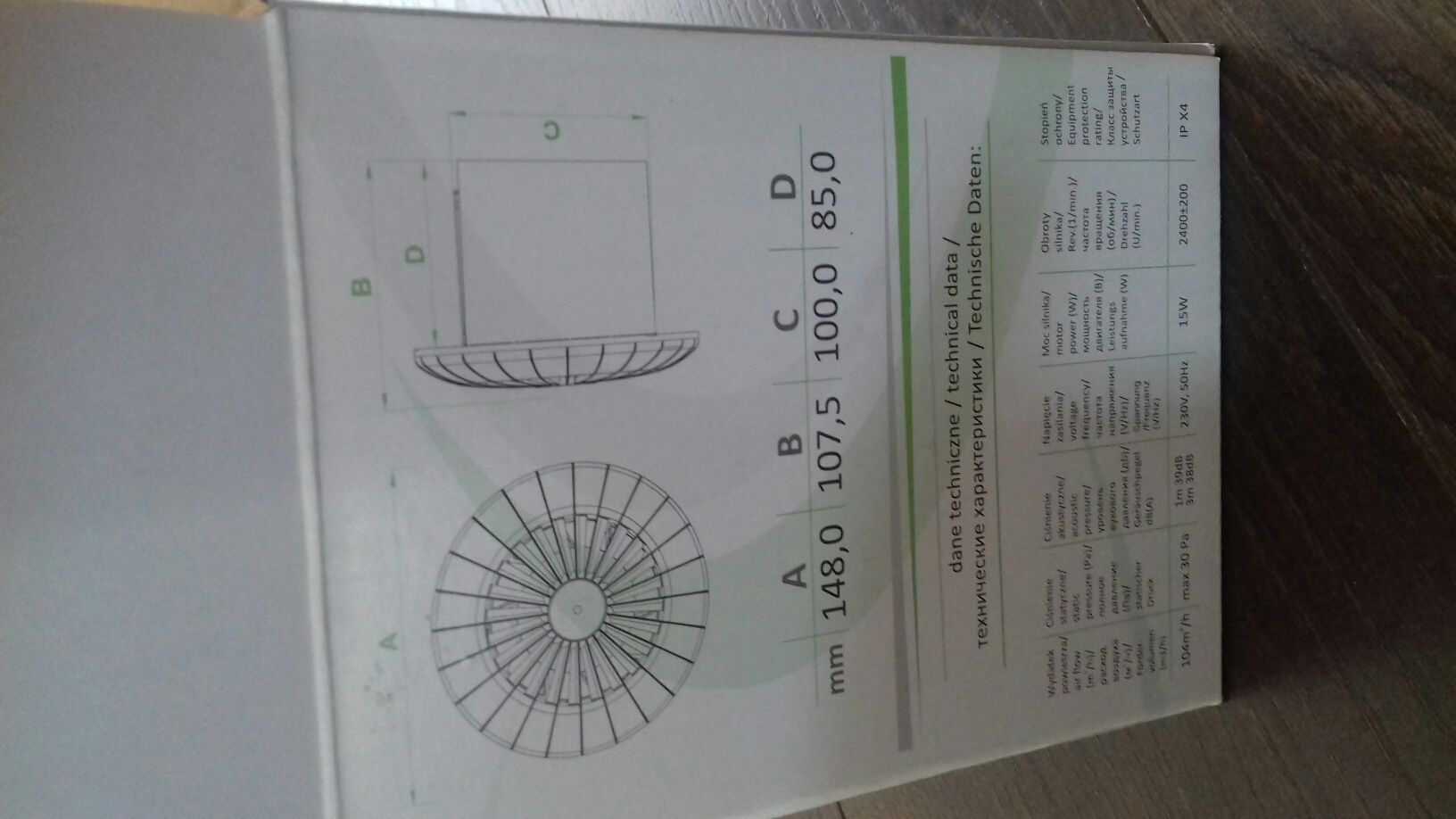 Wentylator łazienkowy 100 elektryczny poddasze