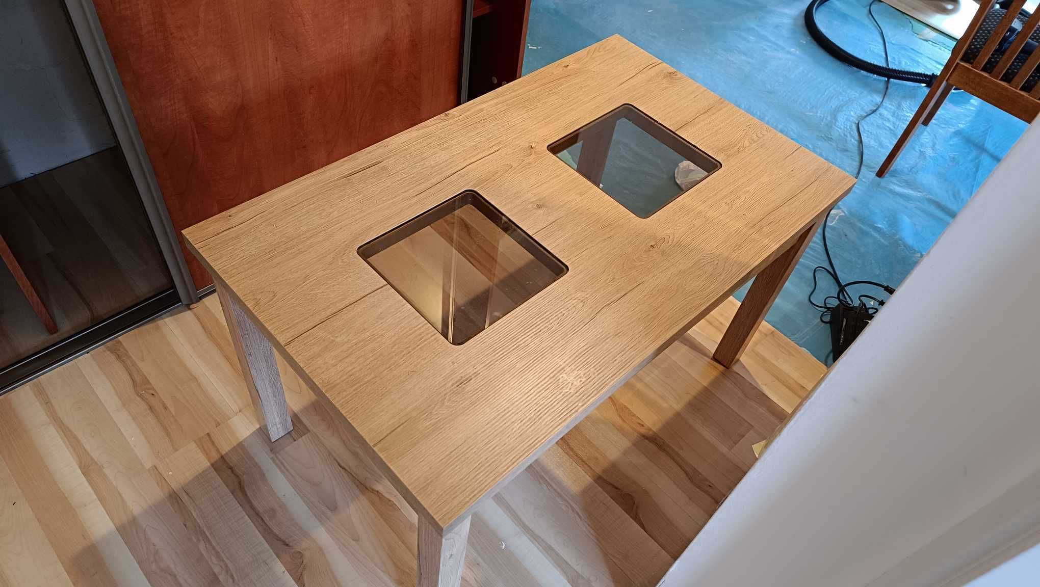 Stolik stół kawowy bodzio ze szkłem 100x60x60