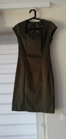 Sukienka elegancka, biurowa, khaki, HM, 36