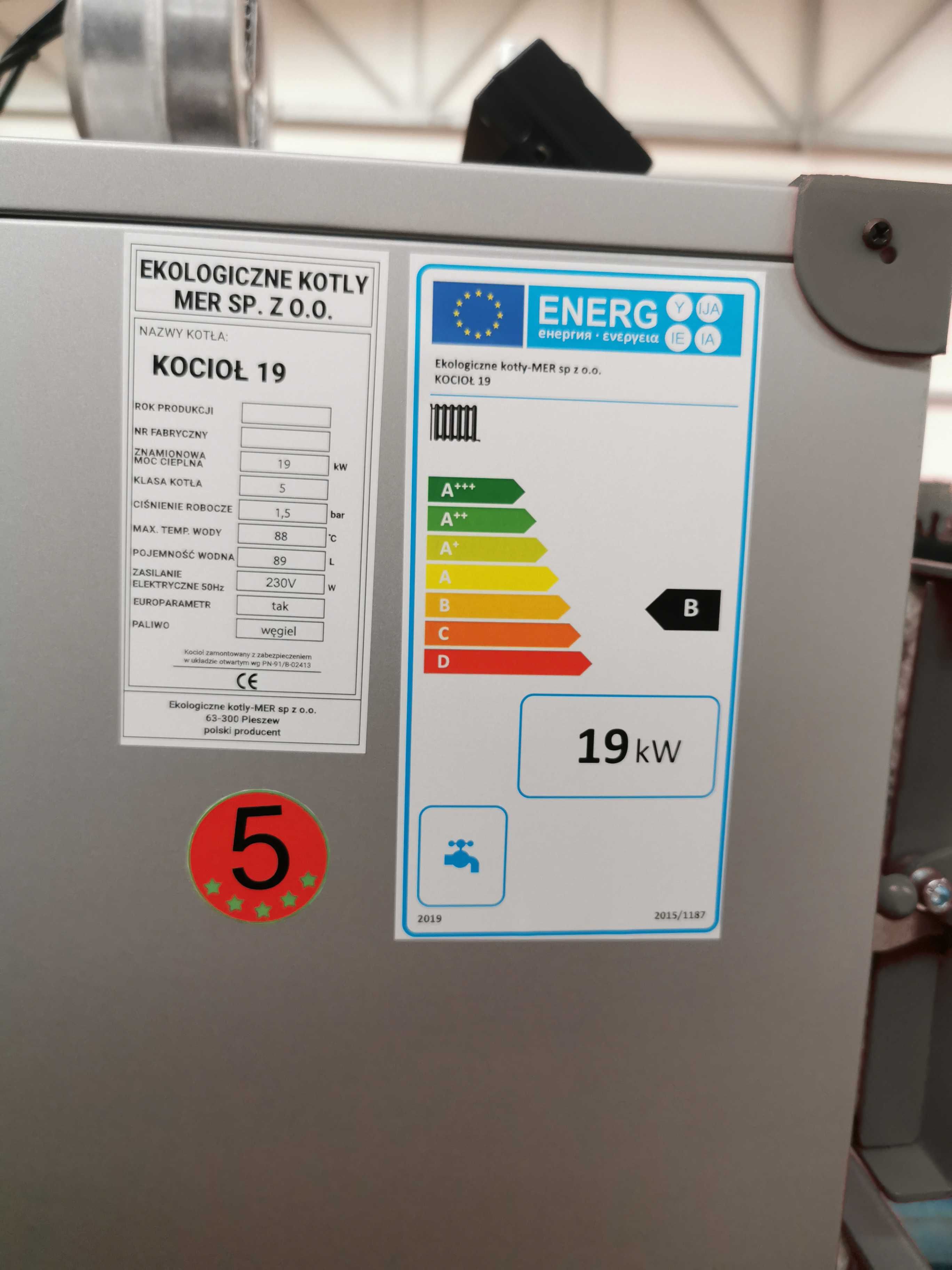 Kotły kocioł piece piec na DREWNO WĘGIEL z dmuchawą sterownikiem 19kW