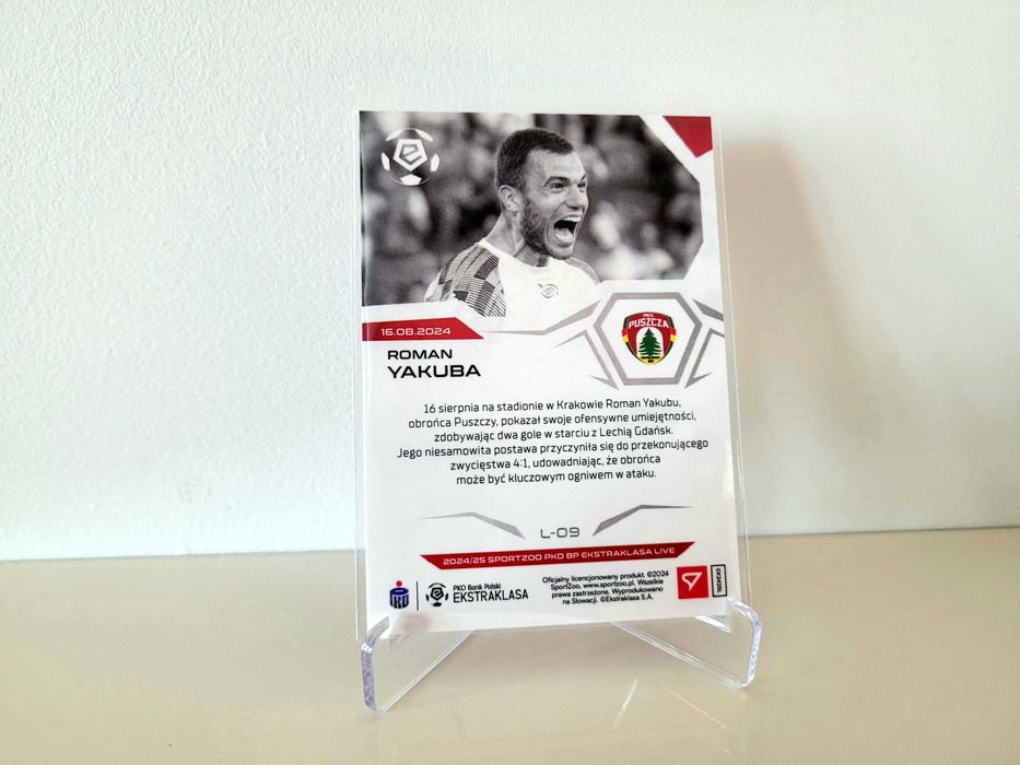 Karta L- 09 Roman Yakuba Ekstraklasa 2024/25 LIVE Puszcza Niepołomice