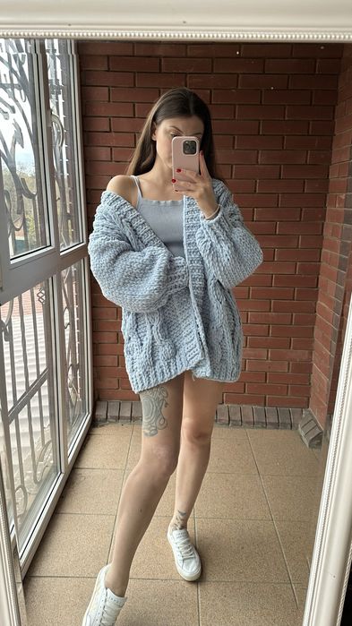 Плюшевий кардиган вязаний