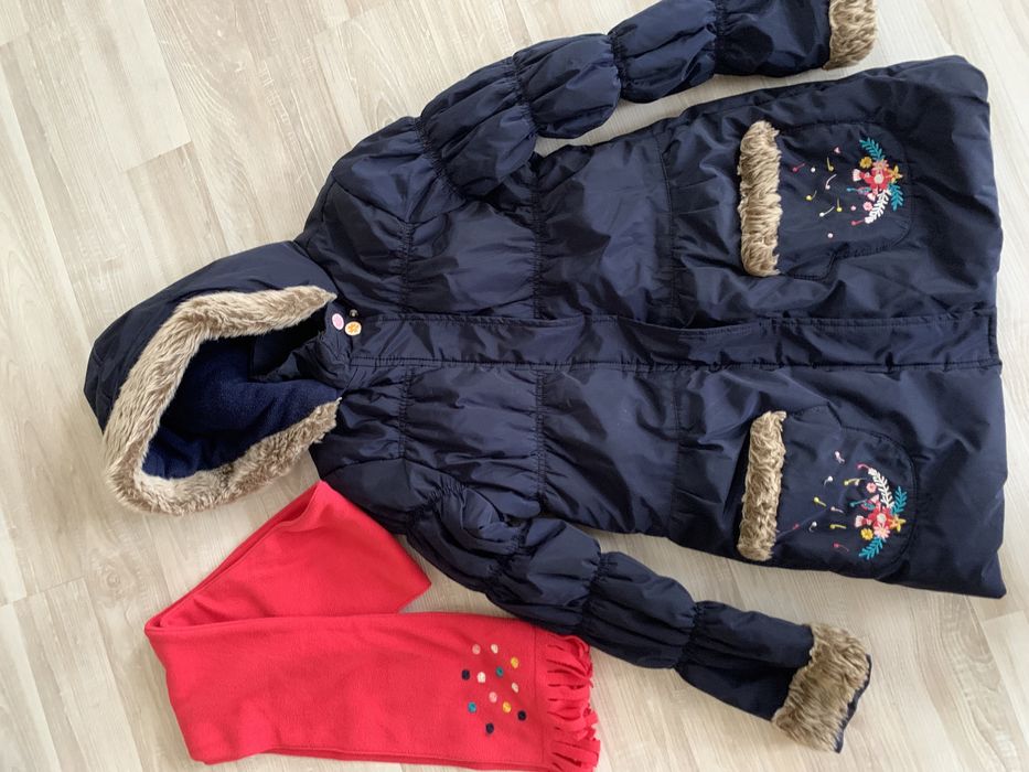 Пальто, парка, темно- синяя 128 рост Weikiki