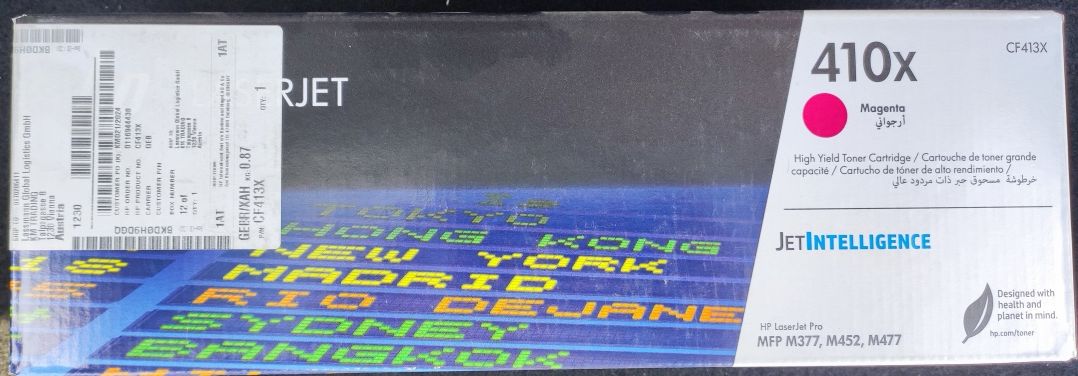 ОРИГІНАЛЬНІ ПОСИЛЕНІ картриджі HP 410X CF410X, CF411X, CF412X, CF413X