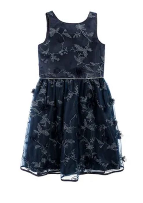 Śliczna granatowa sukienka ze srebrnymi dekoracjami cool club