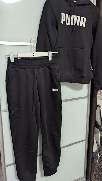 Костюм Puma чорний оригінал жіночий фліс,теплий хs розмір