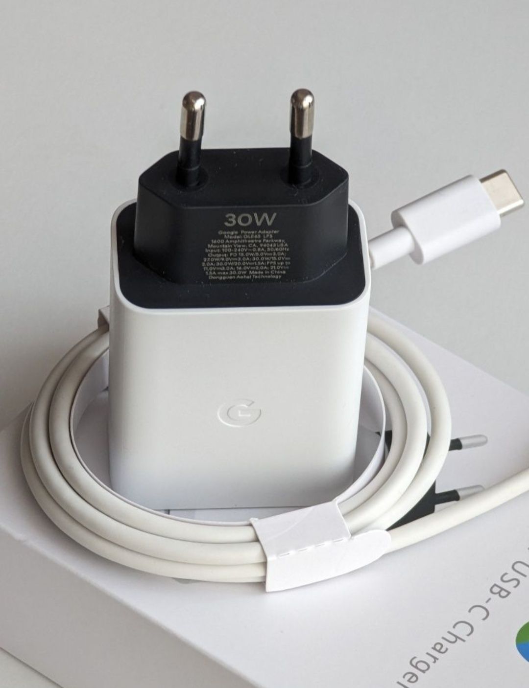 Зарядний блок та кабель Google 30W Запакований для Гугл Піксель