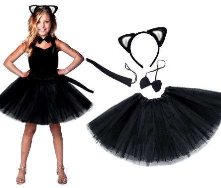zestaw kota czarny  tiul 40cm