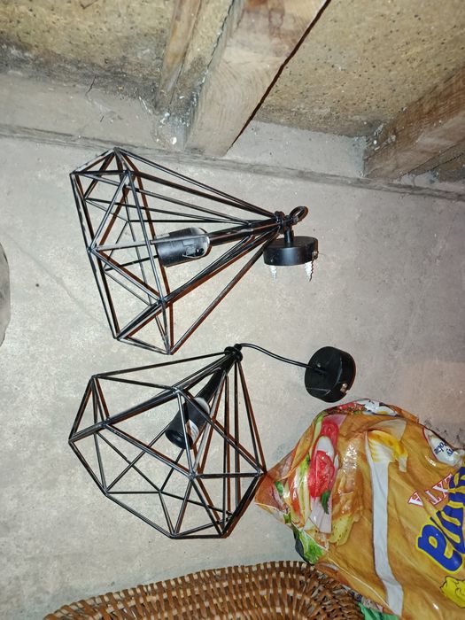 2 lampy Vintage E27 – Styl Industrialny, Czarny